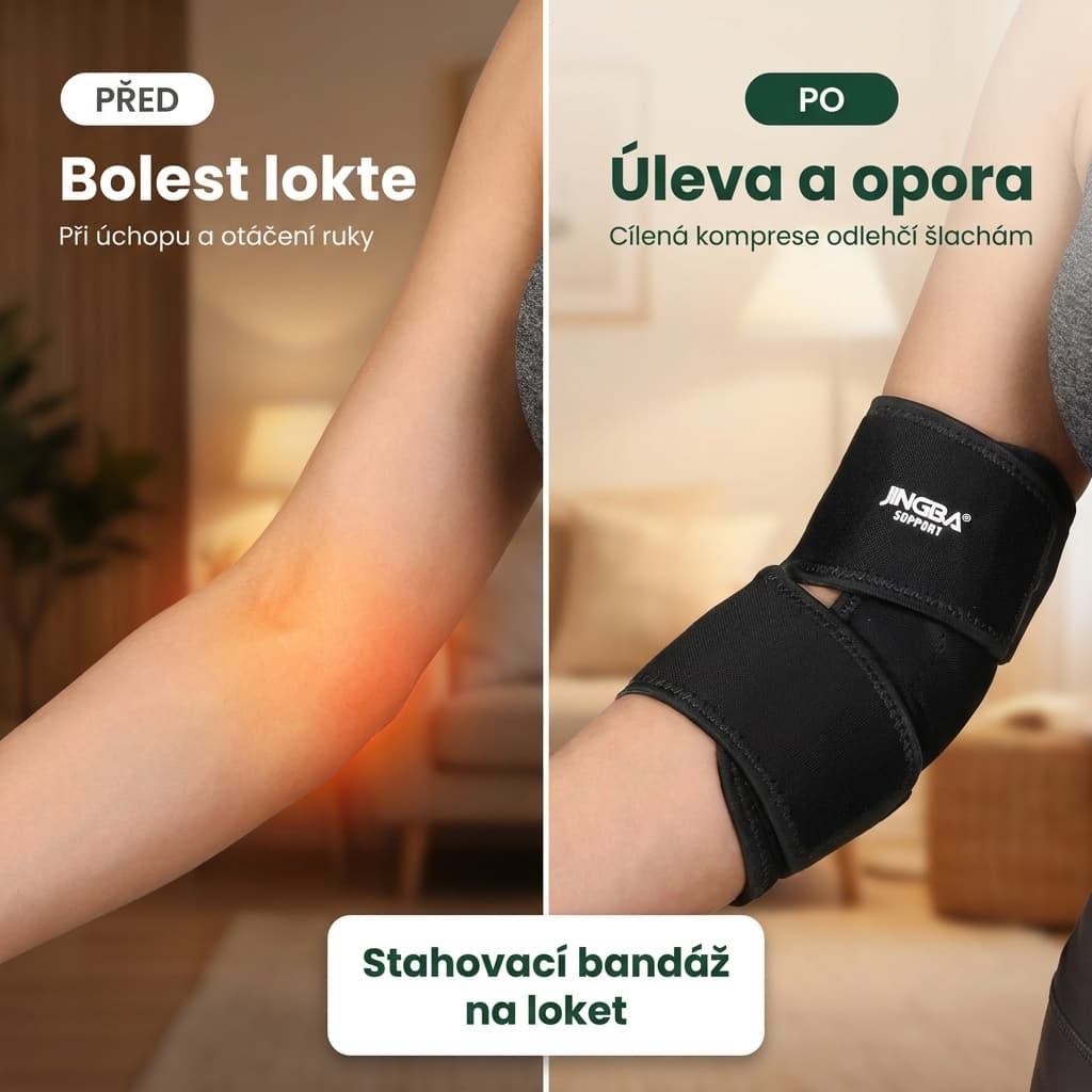 Tenisový loket a stahovací bandáž na loket Nartis